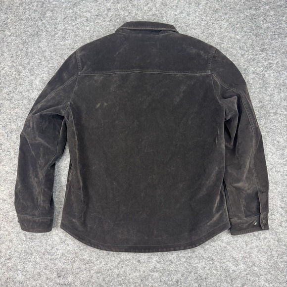 Levis Faux Suede Full Zip‎ Jacket Mens XL Charcoal Gray Snap Pockets - Picture 4 of 8